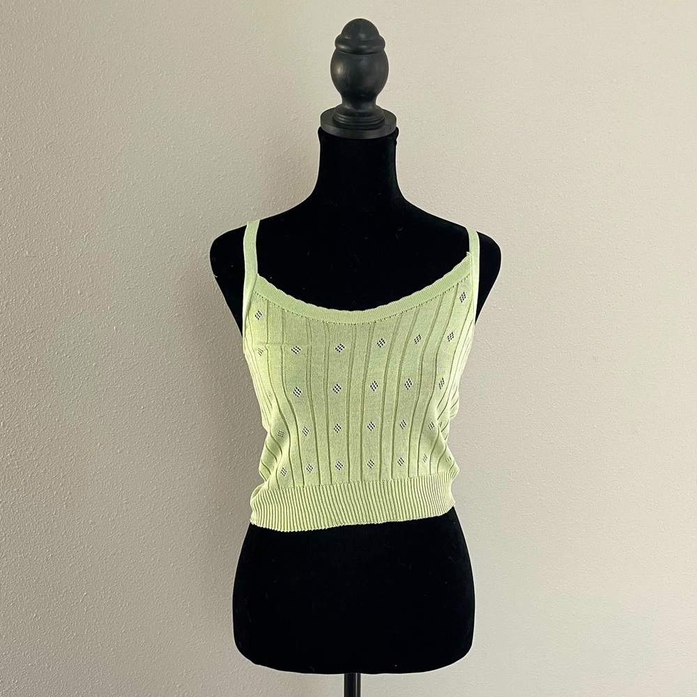 Pastel green cropped tank top